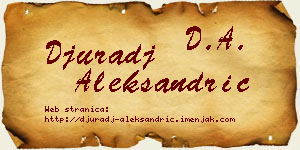 Đurađ Aleksandrić vizit kartica